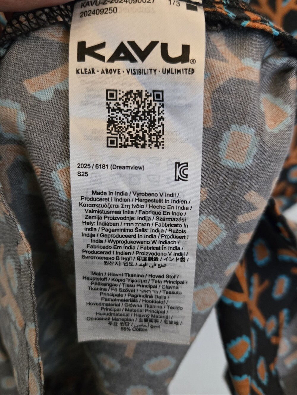 Kavu Dreamview Branchin Out Floral Motif V Neck Retro Organic Cotton XL - Picture 5 of 10